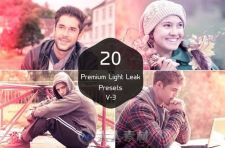 20组高级照片调色特效PS动作合辑V-3  20 Premium Light Leak Presets V-3