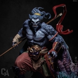 野兽武士人物角色雕刻手办3D打印模型