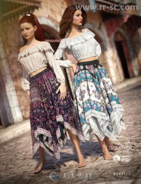 女性美丽时尚优雅的服装套装3D模型合辑