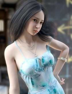 Daz亚裔女性表情妆容高清角色3D模型