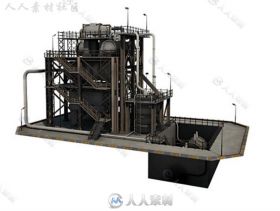 低聚炼油厂工业环境3D模型Unity游戏素材资源
