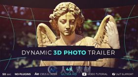动态3D照片电影预告片AE模板 Videohive Dynamic 3D Photo Trailer